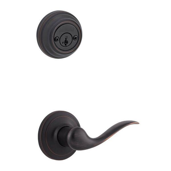 Kwikset Tustin Lever Interior Double Cylinder Handleset Trim 967TNL-LH-11P-SMT - main